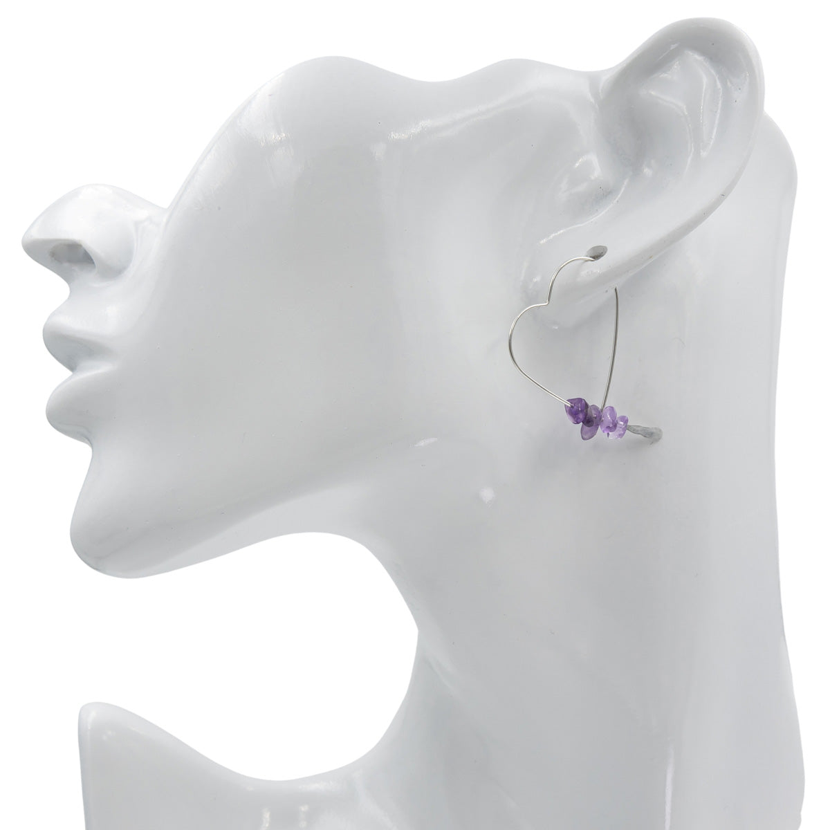 Artistic Organic Amethyst Hearts