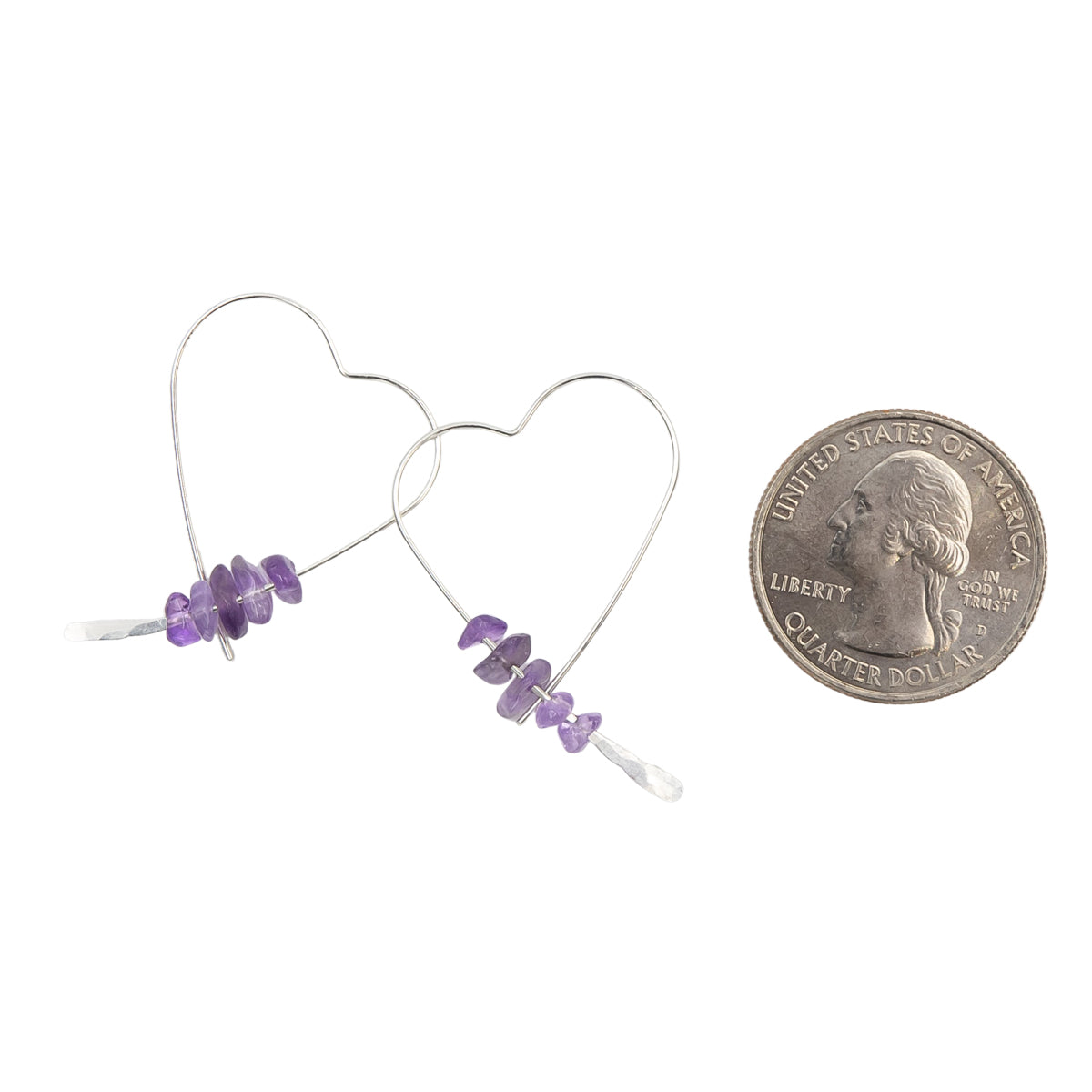 Artistic Organic Amethyst Hearts